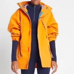 Tory Burch All Weather Hooded Jacket in Orange Size Medium